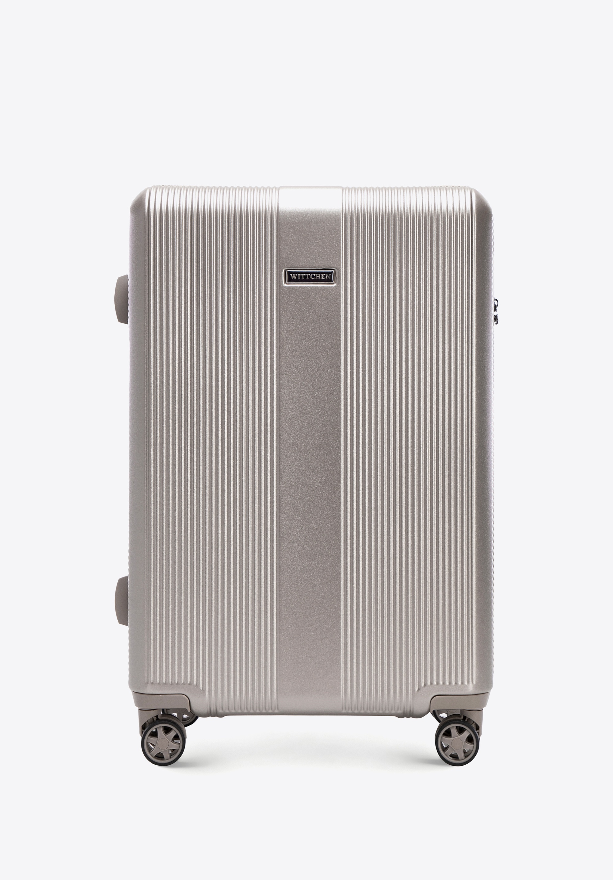 Середня валіза з полікарбонату з вертикальним тисненням, шампанське, 56-3P-902-87, Фото 1