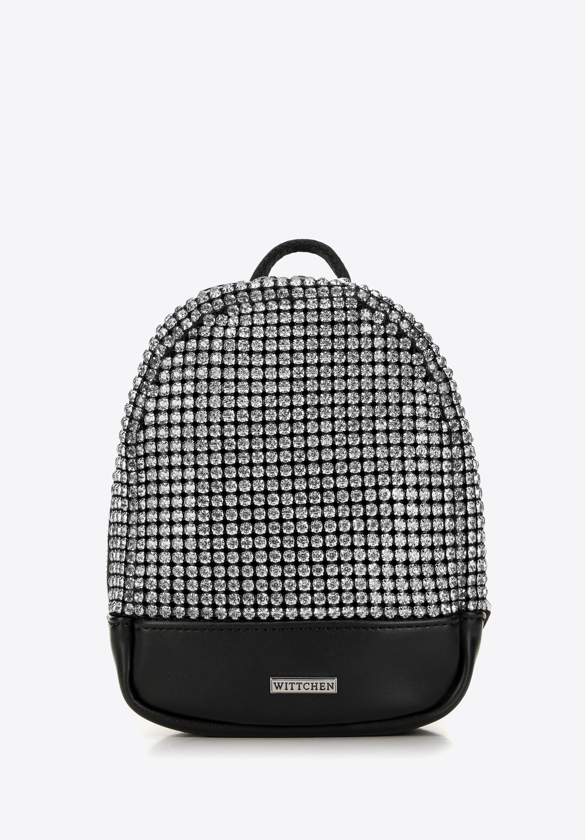 Damen Mini-Rucksack mit Kristallen, silber, 98-4Y-022-S, Bild 1