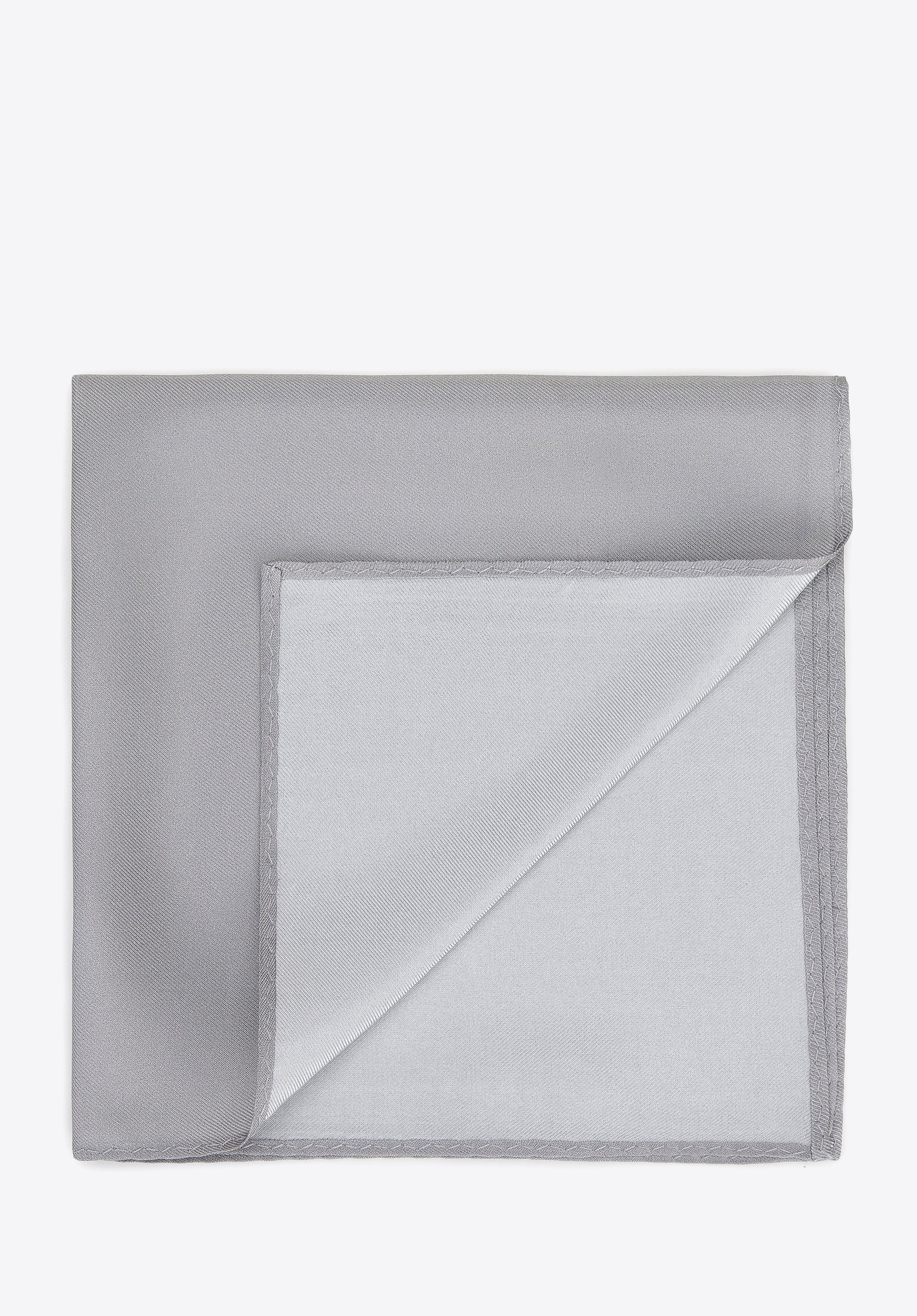 Einfarbiges Einstecktuch aus Seide, silber, 96-7P-001-8, Bild 1