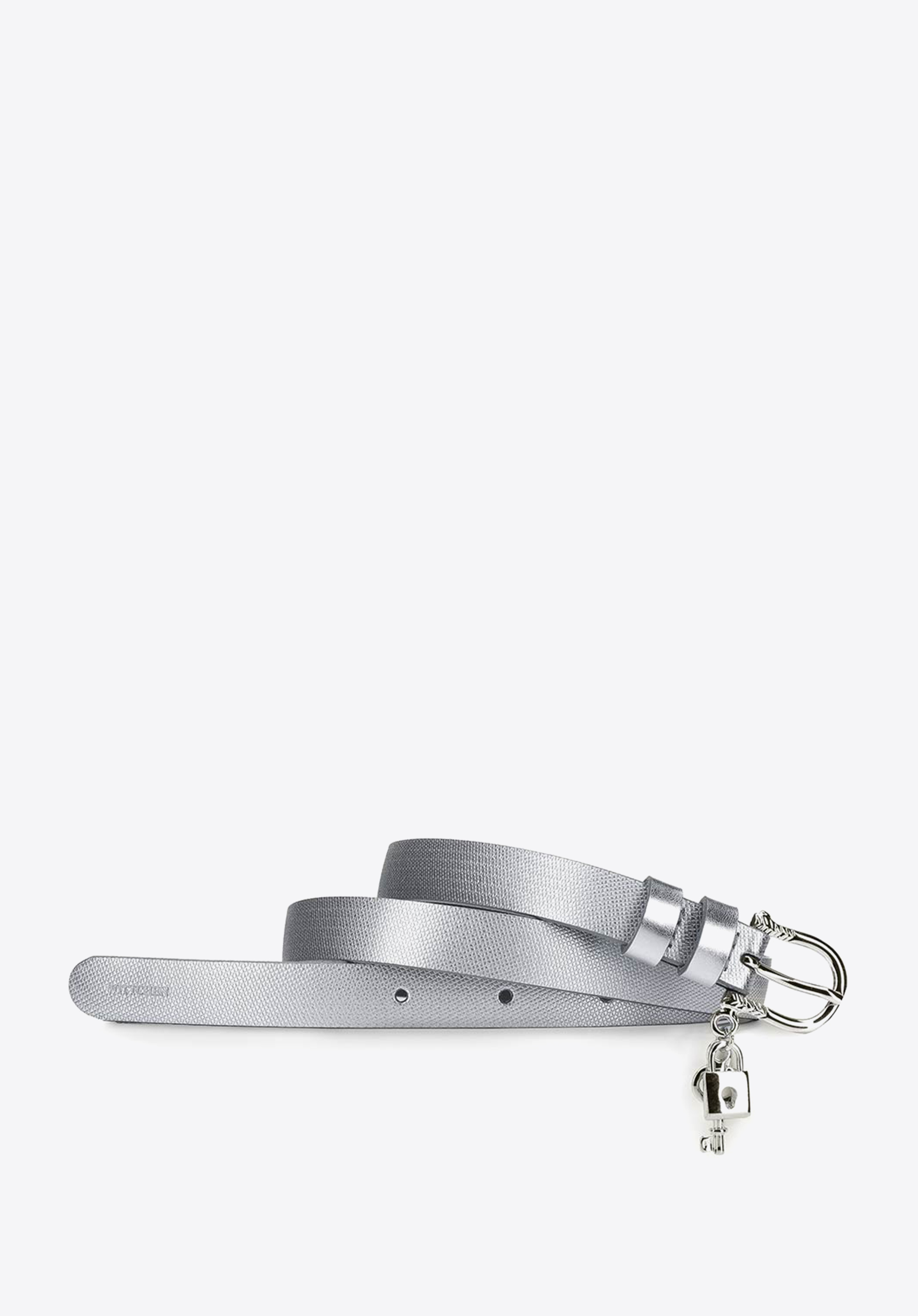 LEDERGÜRTEL MIT KLEINEM ANHÄNGER, silber, 92-8D-307-S-2X, Bild 1