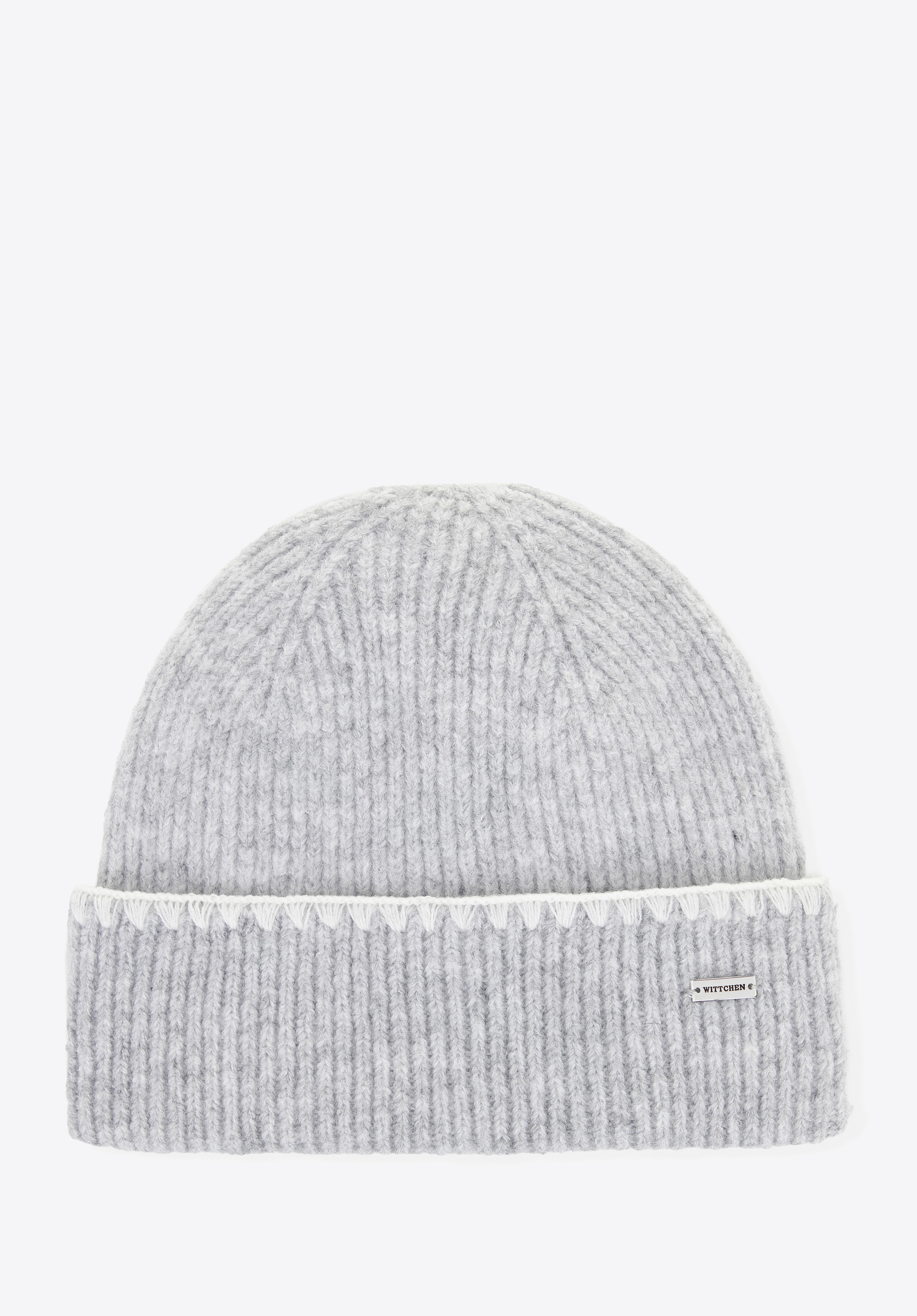 Dámska zimná čiapka s ozdobným lemom, sivá, 101-HF-203-8, Obrázok 1