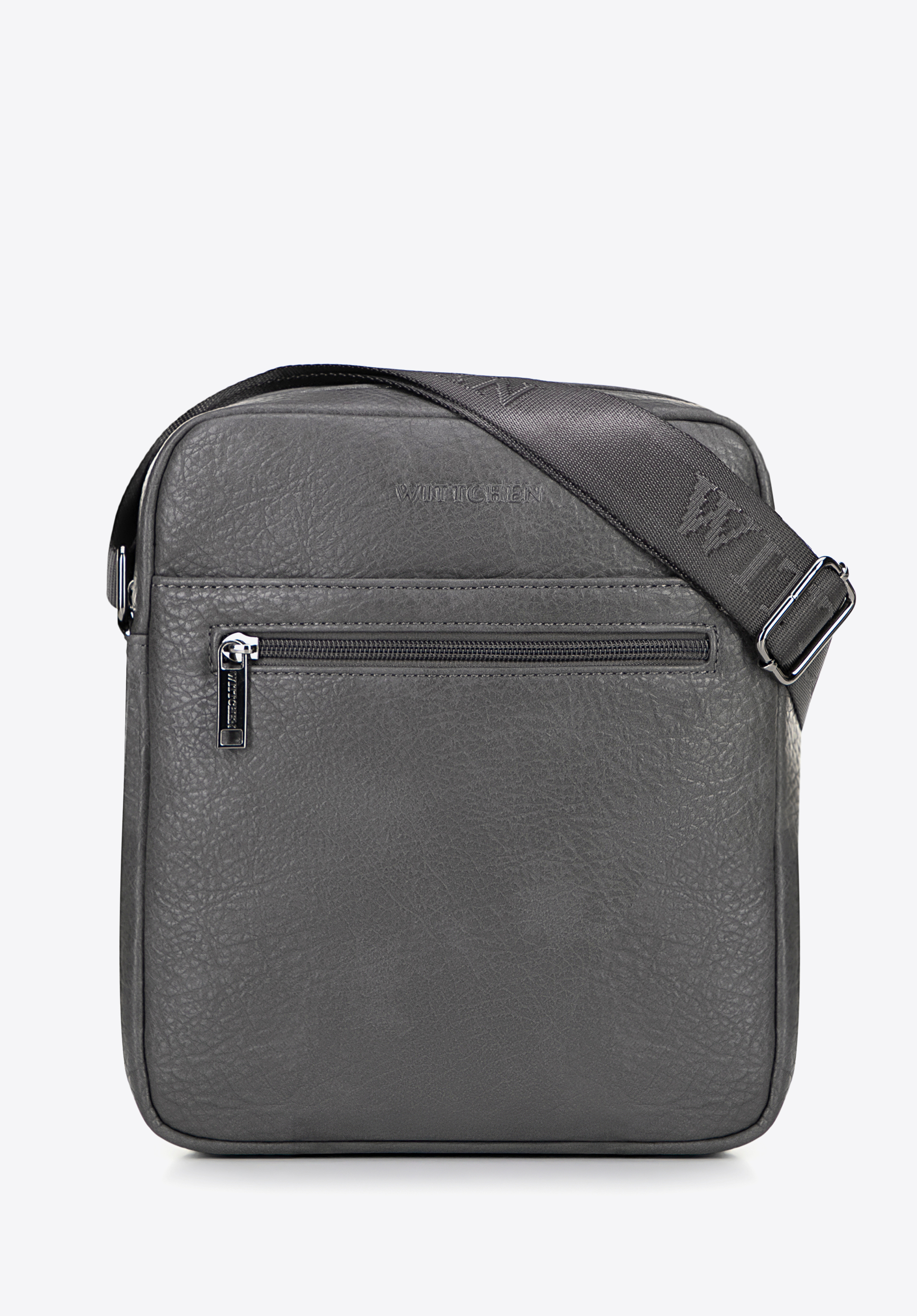 Messenger taška z umelej kože, sivá, 100-4P-914-8, Obrázok 1