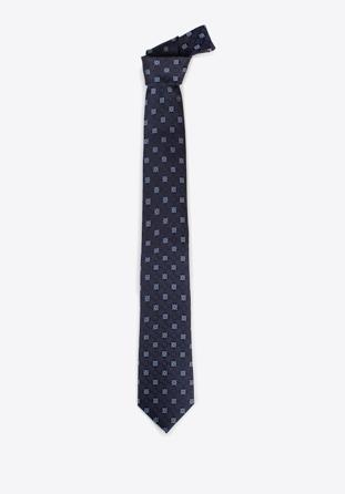 Mintás selyem nyakkendő, sötét kék-kék, 97-7K-002-X2, Fénykép 1