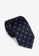 Mintás selyem nyakkendő, sötét kék-kék, 97-7K-002-X3, Fénykép 1