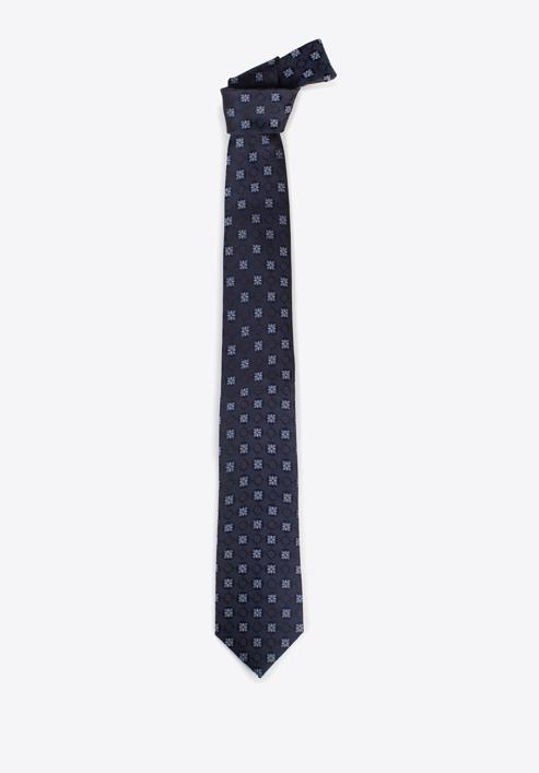 Mintás selyem nyakkendő, sötét kék-kék, 97-7K-002-X3, Fénykép 2