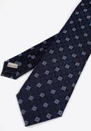 Mintás selyem nyakkendő, sötét kék-kék, 97-7K-002-X3, Fénykép 4