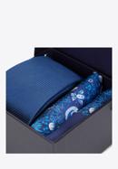nyakkendő és díszzsebkendők összeállítása selyemből, sötét kék-kék, 91-7Z-001-X1, Fénykép 12