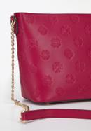 Monogramos női bőr táska lánccal, sötét rózsaszín, 95-4E-635-3, Fénykép 4