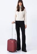ABS bordázott kézipoggyász bőrönd, sötét vörös, 56-3A-315-01, Fénykép 15