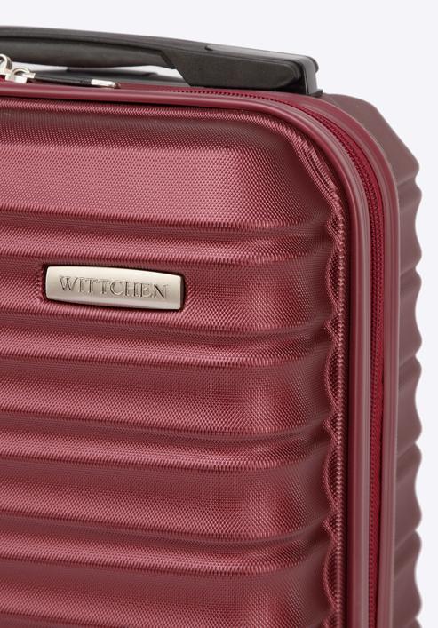 ABS bordázott kézipoggyász bőrönd, sötét vörös, 56-3A-315-01, Fénykép 8