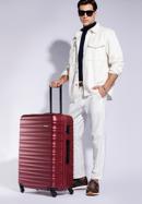 ABS bordázott nagy bőrönd, sötét vörös, 56-3A-313-70, Fénykép 15