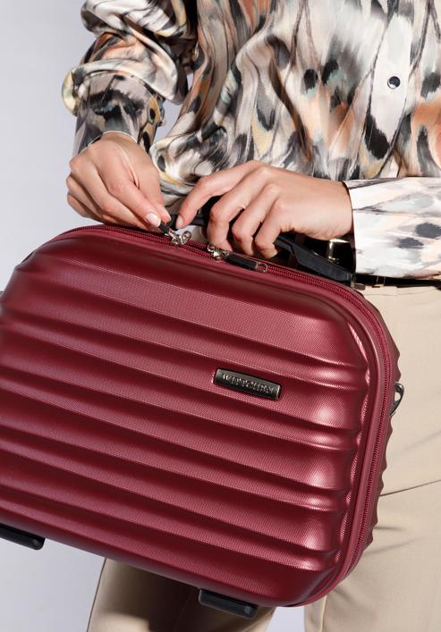 ABS bordázott utazó neszeszer táska, sötét vörös, 56-3A-314-91, Fénykép 16