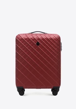 ABS kabin bőrönd ferde rácsos, sötét vörös, 56-3A-551-31, Fénykép 1