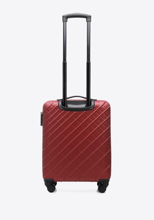 ABS kabin bőrönd ferde rácsos, sötét vörös, 56-3A-551-91, Fénykép 3
