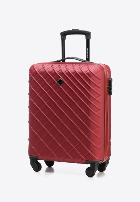 ABS kabin bőrönd ferde rácsos, sötét vörös, 56-3A-551-91, Fénykép 5