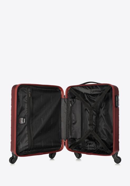 ABS kabin bőrönd ferde rácsos, sötét vörös, 56-3A-551-91, Fénykép 6