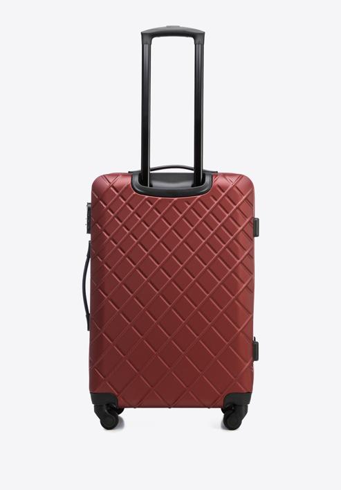 ABS közepes bőrönd ferde ráccsal, sötét vörös, 56-3A-552-31, Fénykép 3
