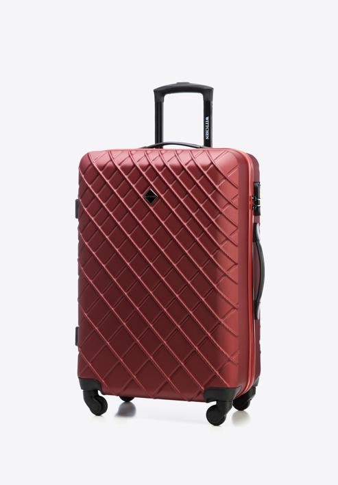 ABS közepes bőrönd ferde ráccsal, sötét vörös, 56-3A-552-31, Fénykép 5