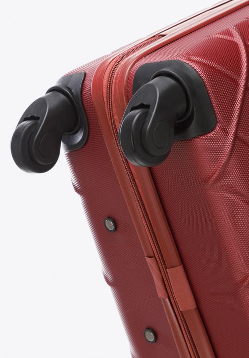 ABS közepes bőrönd ferde ráccsal, sötét vörös, 56-3A-552-31, Fénykép 7