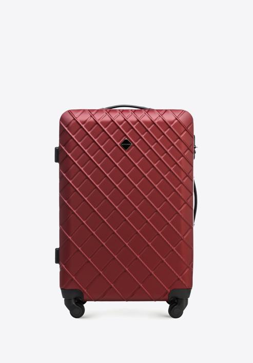ABS közepes bőrönd ferde ráccsal, sötét vörös, 56-3A-552-11, Fénykép 1
