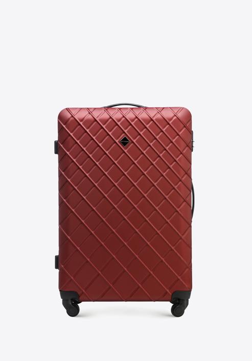ABS nagy bőrönd ferde ráccsal, sötét vörös, 56-3A-553-91, Fénykép 1