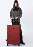 ABS nagy bőrönd ferde ráccsal, sötét vörös, 56-3A-553-91, Fénykép 15