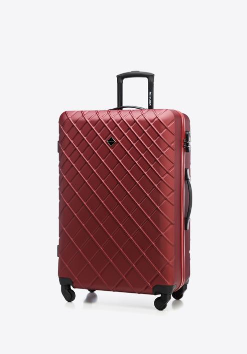 ABS nagy bőrönd ferde ráccsal, sötét vörös, 56-3A-553-91, Fénykép 5