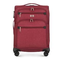 Bőrönd színes cipzárral, sötét vörös, 56-3S-501-31, Fénykép 1