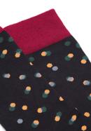 Férfi zokni színes pöttyökkel, sötét vörös-fekete, 98-SM-050-X3-43/45, Fénykép 5