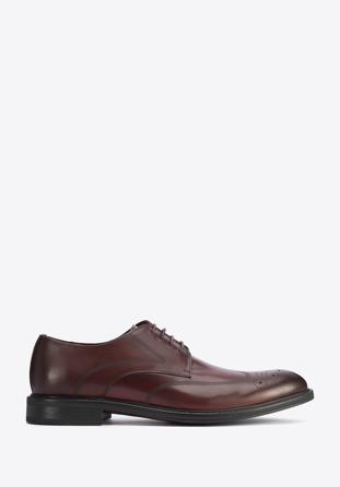 Férfi bőr Derby cipő, sötét vörös, 95-M-506-3-44, Fénykép 1