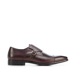 Elegáns férfi bőrcipő csattal, sötét vörös, 94-M-513-3-41, Fénykép 1