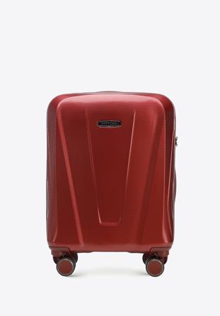 Kabinbőrönd polikarbonát geometrikus mintával, sötét vörös, 56-3P-121-36, Fénykép 1
