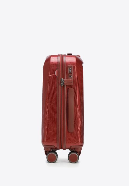 Kabinbőrönd polikarbonát geometrikus mintával, sötét vörös, 56-3P-121-36, Fénykép 2