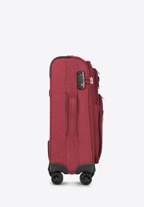 Kabinbőrönd színes cipzárral puha anyagból, sötét vörös, 56-3S-501-12, Fénykép 2