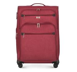 Közepes bőrönd színes cipzárral, sötét vörös, 56-3S-502-31, Fénykép 1