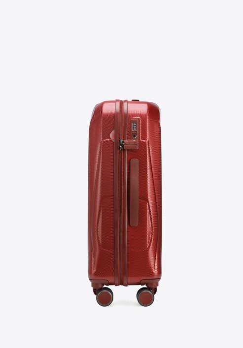 Közepes méretű polikarbonát bőrönd, sötét vörös, 56-3P-122-91, Fénykép 2