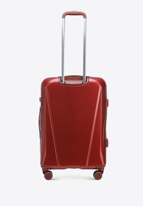 Közepes méretű polikarbonát bőrönd, sötét vörös, 56-3P-122-91, Fénykép 3