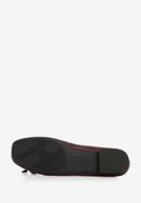 Lapos talpú bőr topánka szögletes orral és masnival, sötét vörös, 96-D-950-N-35, Fénykép 4
