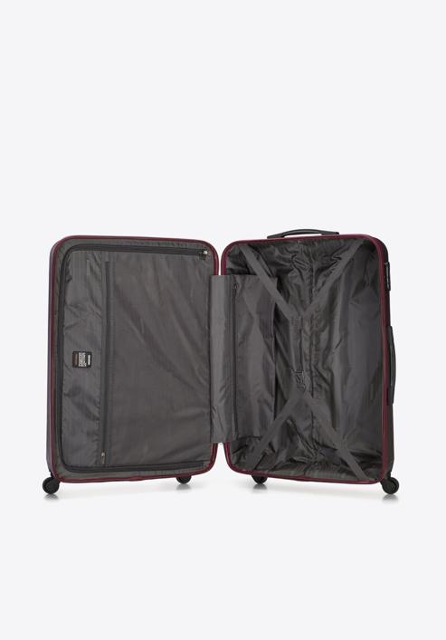 Nagy bőrönd polikarbonát anyagból, sötét vörös, 56-3P-113-86, Fénykép 5