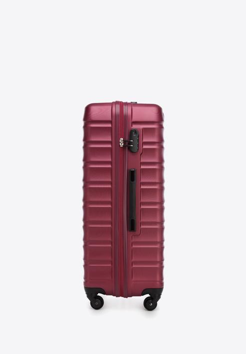 Nagyméretű bőrönd poggyászcímkével, sötét vörös, 56-3A-313-89Z, Fénykép 5