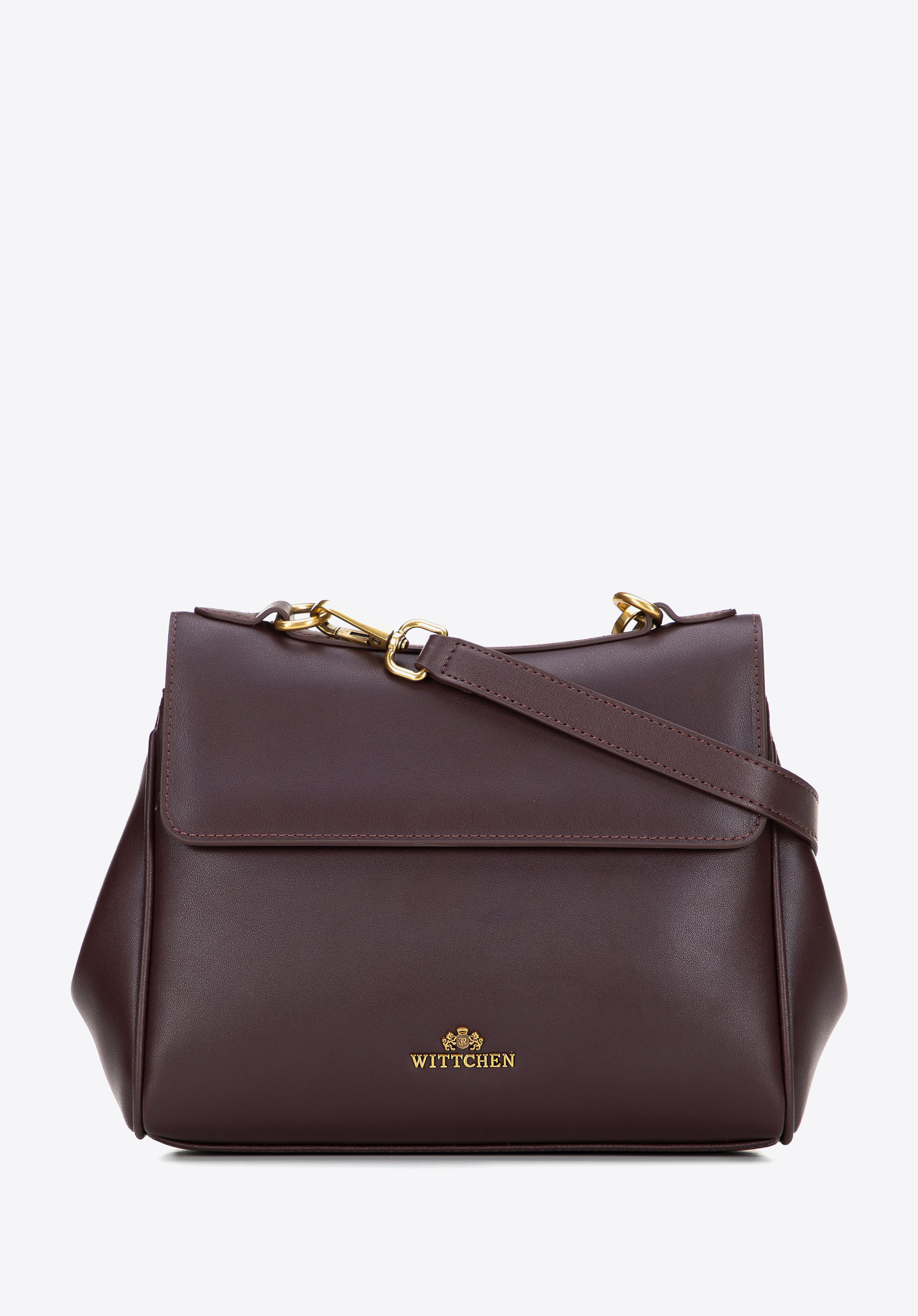 Női válltáska természetes bőrből, sötét vörös, 101-4E-202-P, Fénykép 1