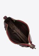 Női bőr bagett táska fodrokkal, sötét vörös, 97-4E-600-3, Fénykép 4