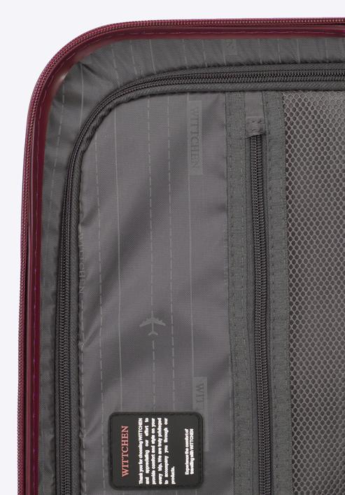 Polikarbonát közepes méretű bőrönd, sötét vörös, 56-3P-112-35, Fénykép 7