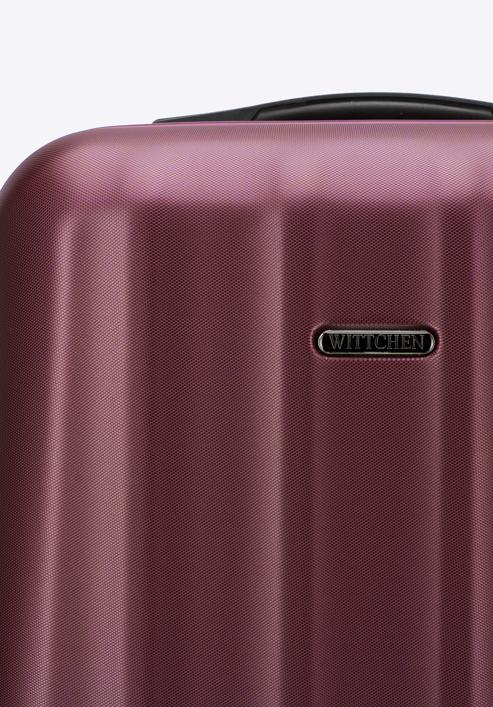 Polikarbonát közepes méretű bőrönd, sötét vörös, 56-3P-112-35, Fénykép 9