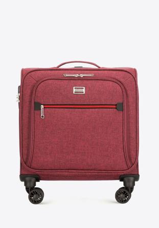 Puha bőrönd színes cipzárral, sötét vörös, 56-3S-505-31, Fénykép 1