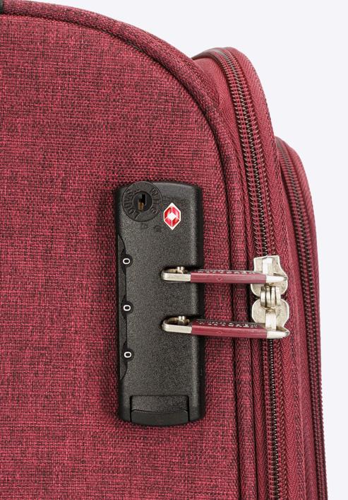 Puha bőrönd színes cipzárral, sötét vörös, 56-3S-505-31, Fénykép 7