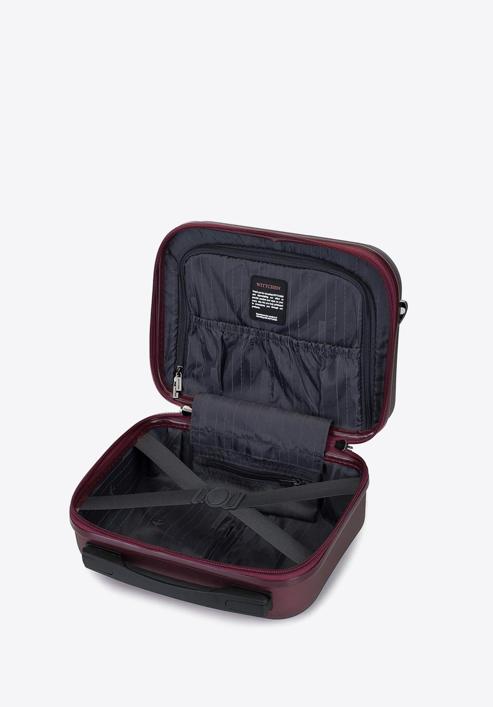 Utazó kozmetikai táska polikarbonátból, sötét vörös, 56-3P-114-86, Fénykép 3
