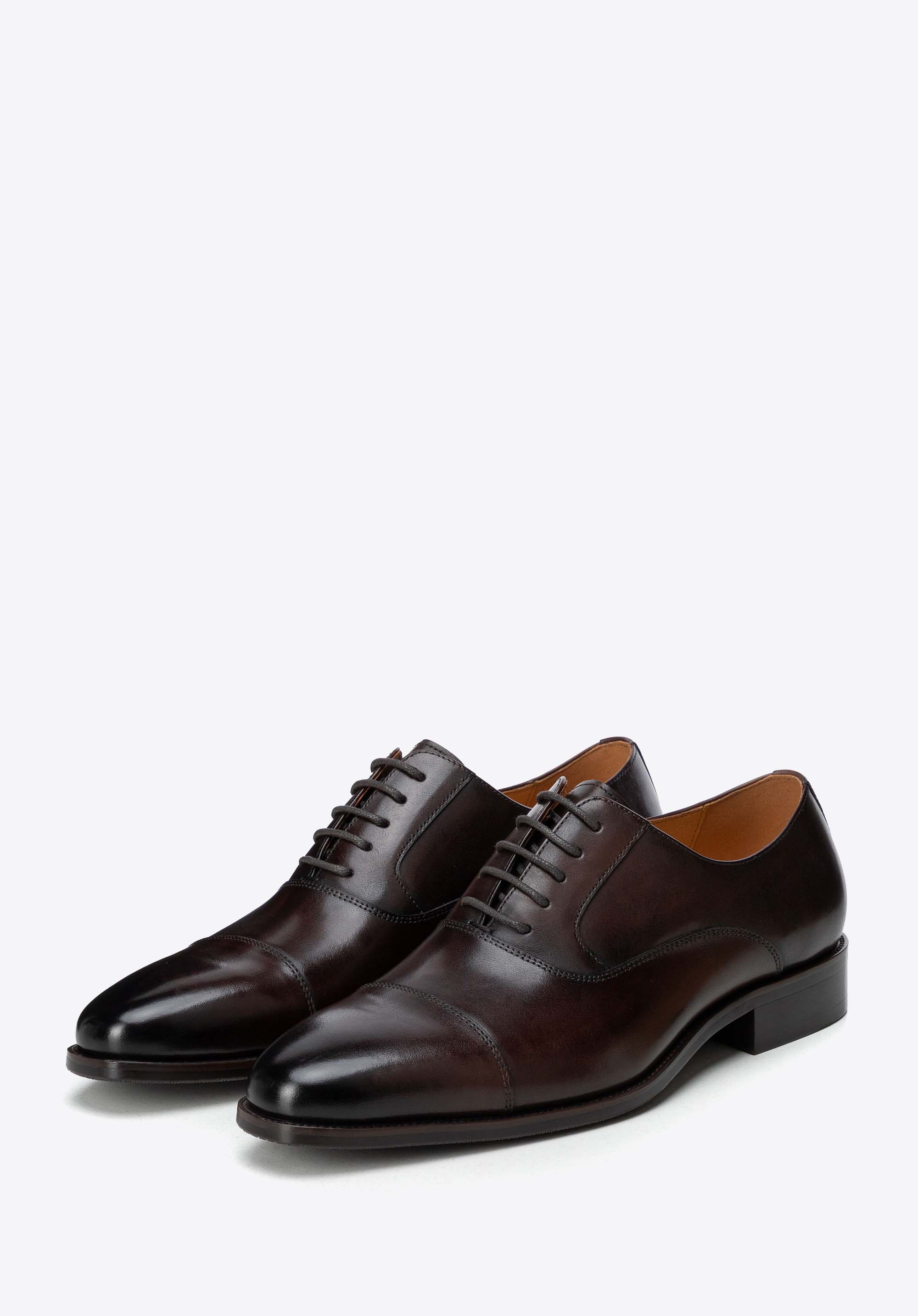 Elegáns férfi bőr Oxford cipő, sötétbarna, 103-M-302-4-42, Fénykép 1