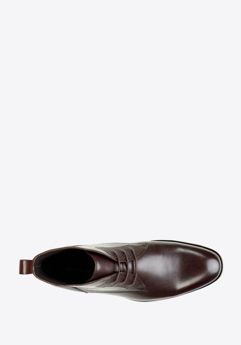 Férfi bőr fűzős cipő, sötétbarna, 97-M-505-5-44, Fénykép 5