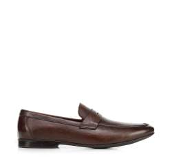 Férfi klasszikus bőr penny cipők, sötétbarna, 94-M-504-4-40, Fénykép 1